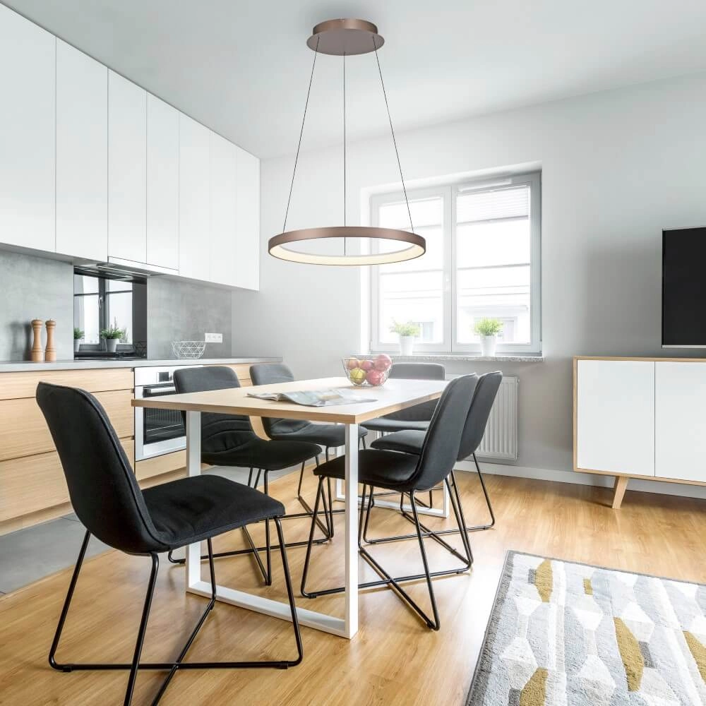 Lampe suspendue ronde Hoop brun Paul Neuhaus 4012248384701