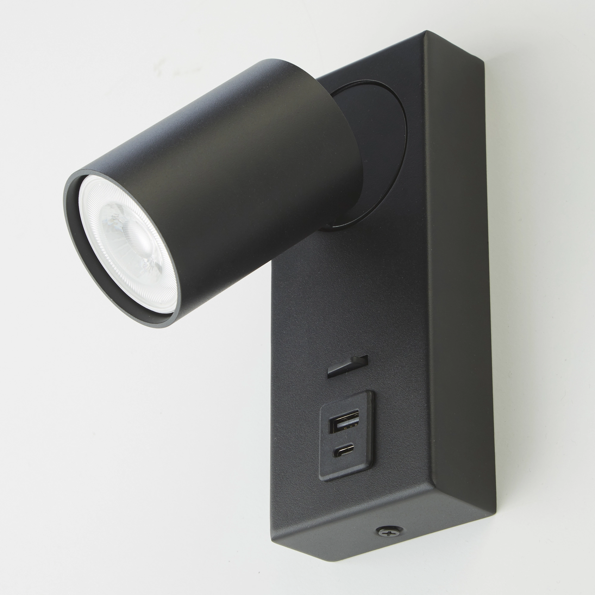 Lampe de chevet Moon 1 Noir avec USB Lyora 5053423290898