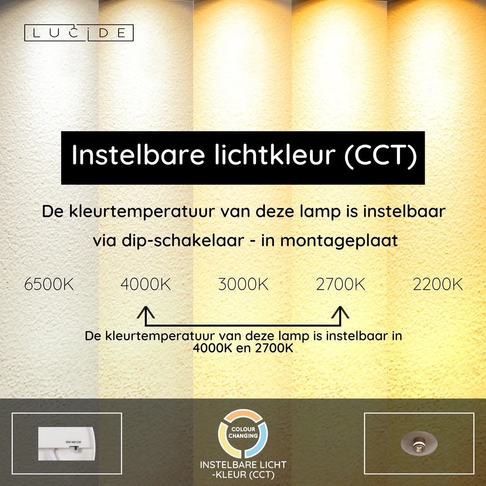 Lumière LED de plafond Santiago Ø 23cm - champagne avec verre ambré Premium by Lucide 5411212221889