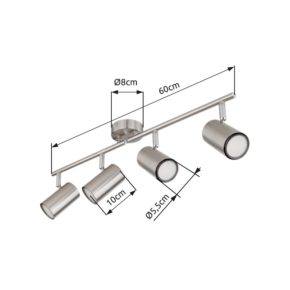 Lampe de plafond à 4 lumières Allvi nickel Globo 9007371448777