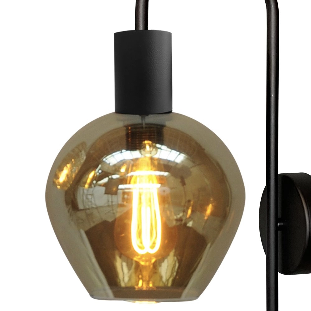 Applique noire Bounty avec du verre Masterlight 8718121251066