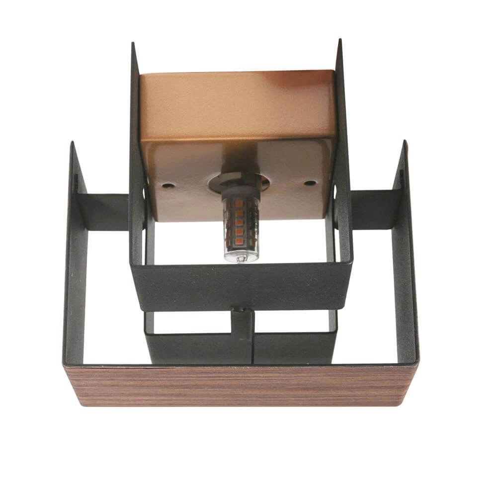 Applique murale Muro noir avec bois S Steinhauer 8712746177749