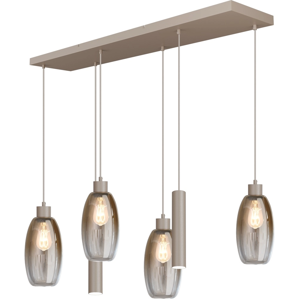 Lampe suspendue en verre Olive 4x Ø 15cm - 2x Course - sable