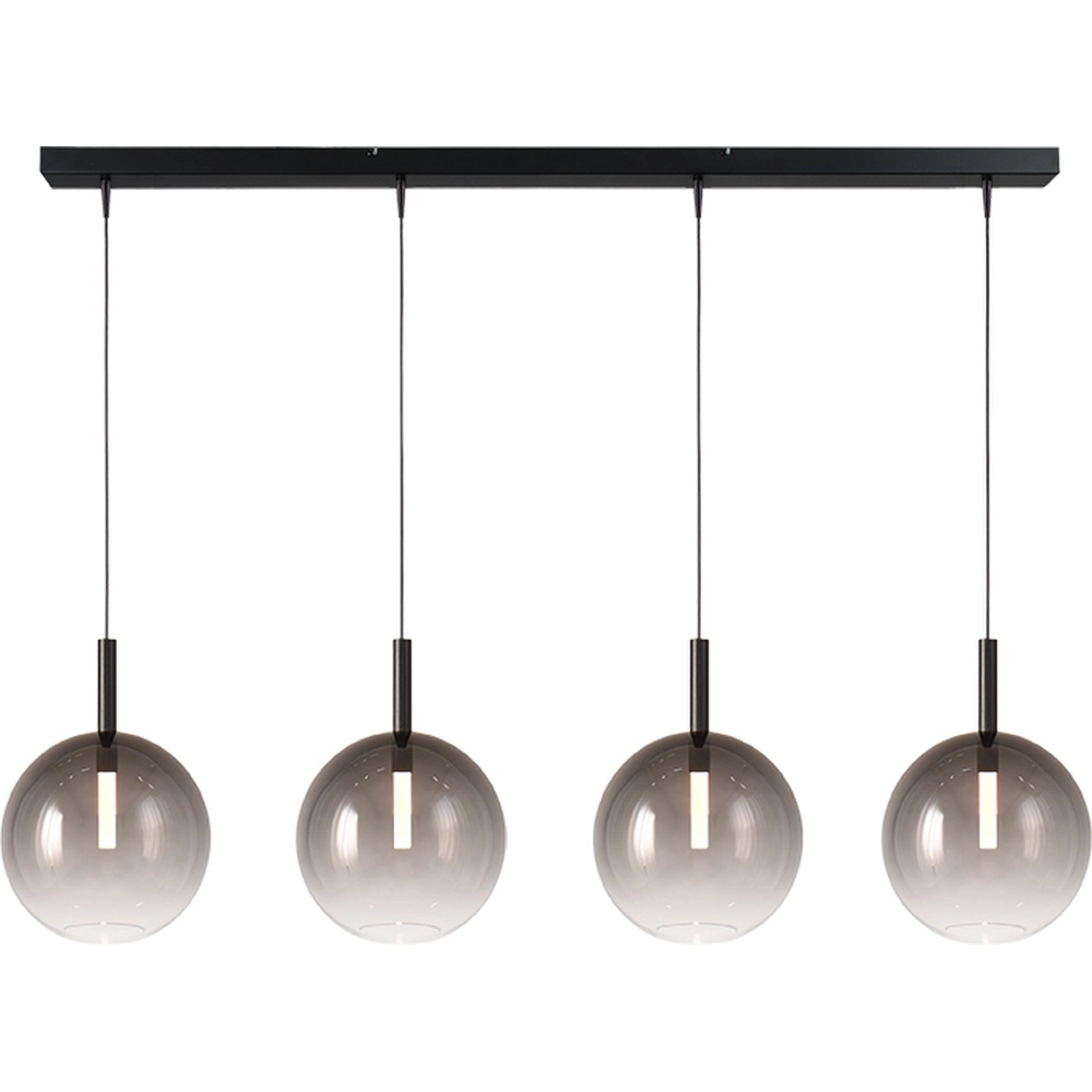 Lampe suspendue 4L Ø24cm Lido Ball avec du verre qui s’estompe à la fumée