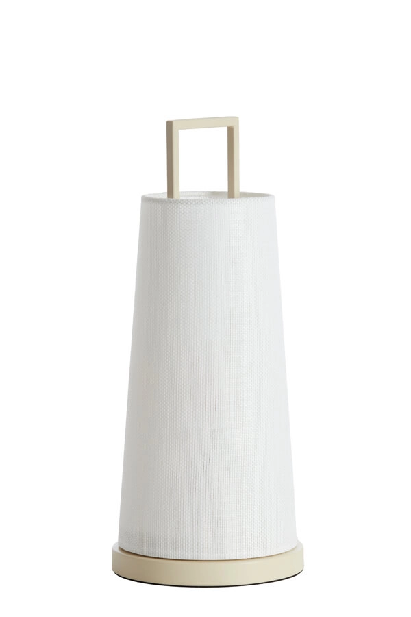 Lampe de table Japandi Fyon Ø 16cm crème avec blanc Light & Living 8717807730659