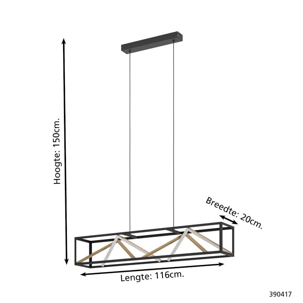 Lampe suspendue design Penela noir avec de l'or Stars of Light 9008606313754