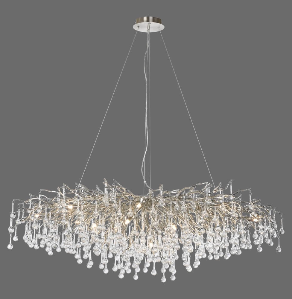 Grand lustre Icicle acier Paul Neuhaus 4012248332924