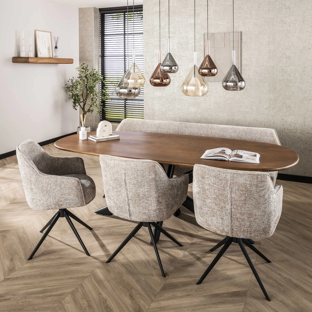 Lampe suspendue de table à manger à 7 lumières Wings Ø verre de 22 cm Lyora 8716803511989