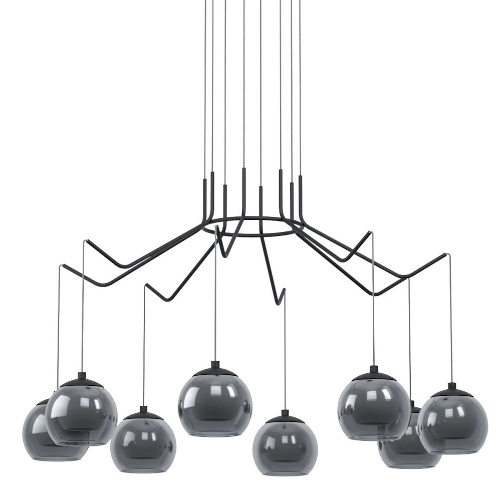Lampe suspendue 8 lumières Rovigana noir Stars of Light 9002759395117
