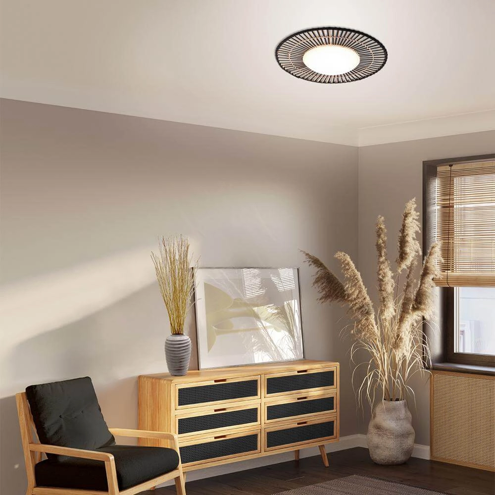 Plafonnier Aura noir avec bambou Steinhauer 8712746174144