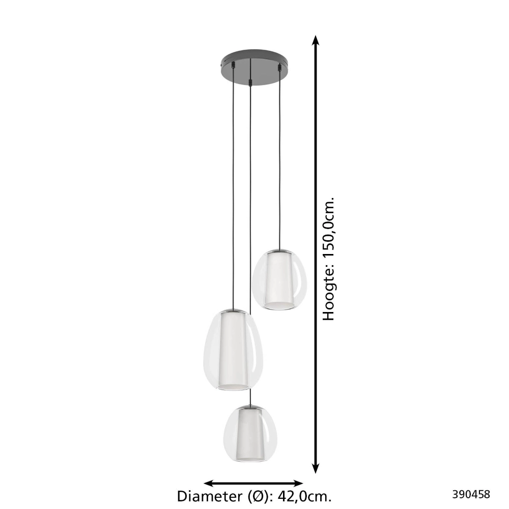 Design pendant lamp Menorca grey Ø 42cm Stars of Light 9008606359998