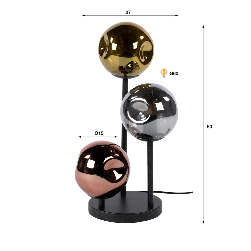 Lampe de table de conception Stellar Noir Lyora 8716803515062