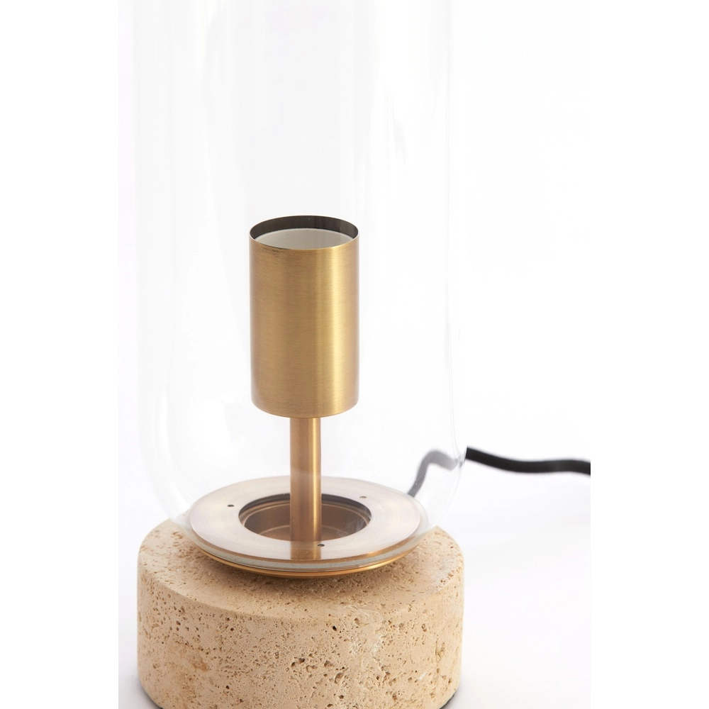 Lampe de table en verre Rylano 47 cm - avec travertin Light & Living 8717807730680