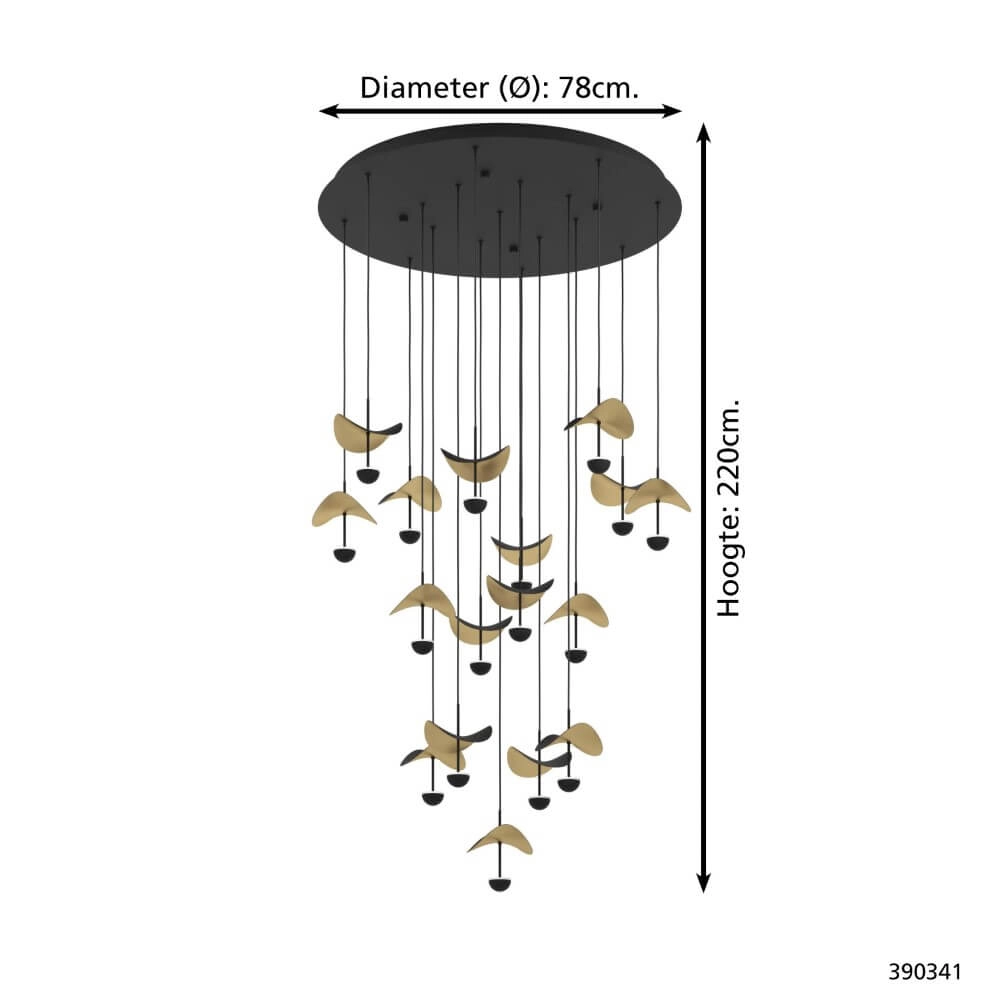 Lampe suspendue noire et dorée Dracera Stars of Light 9008606270552