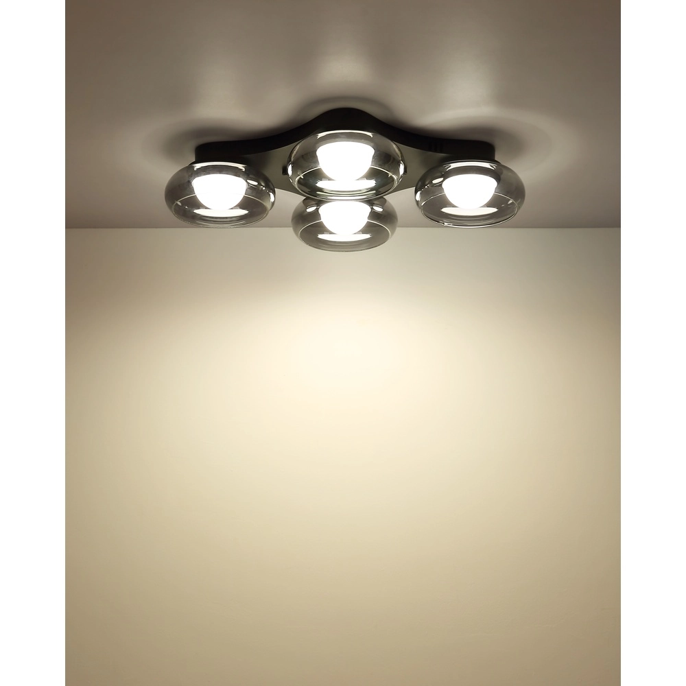 Lampe de plafond à design Carlene Noir à 4 lumières Globo 9007371575176