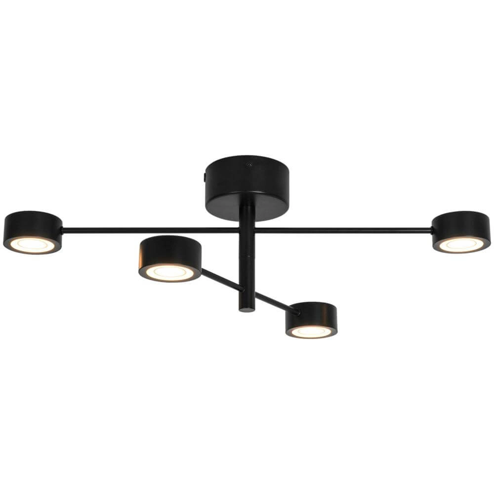 Plafonnier 4 lumières Clyde Design noir