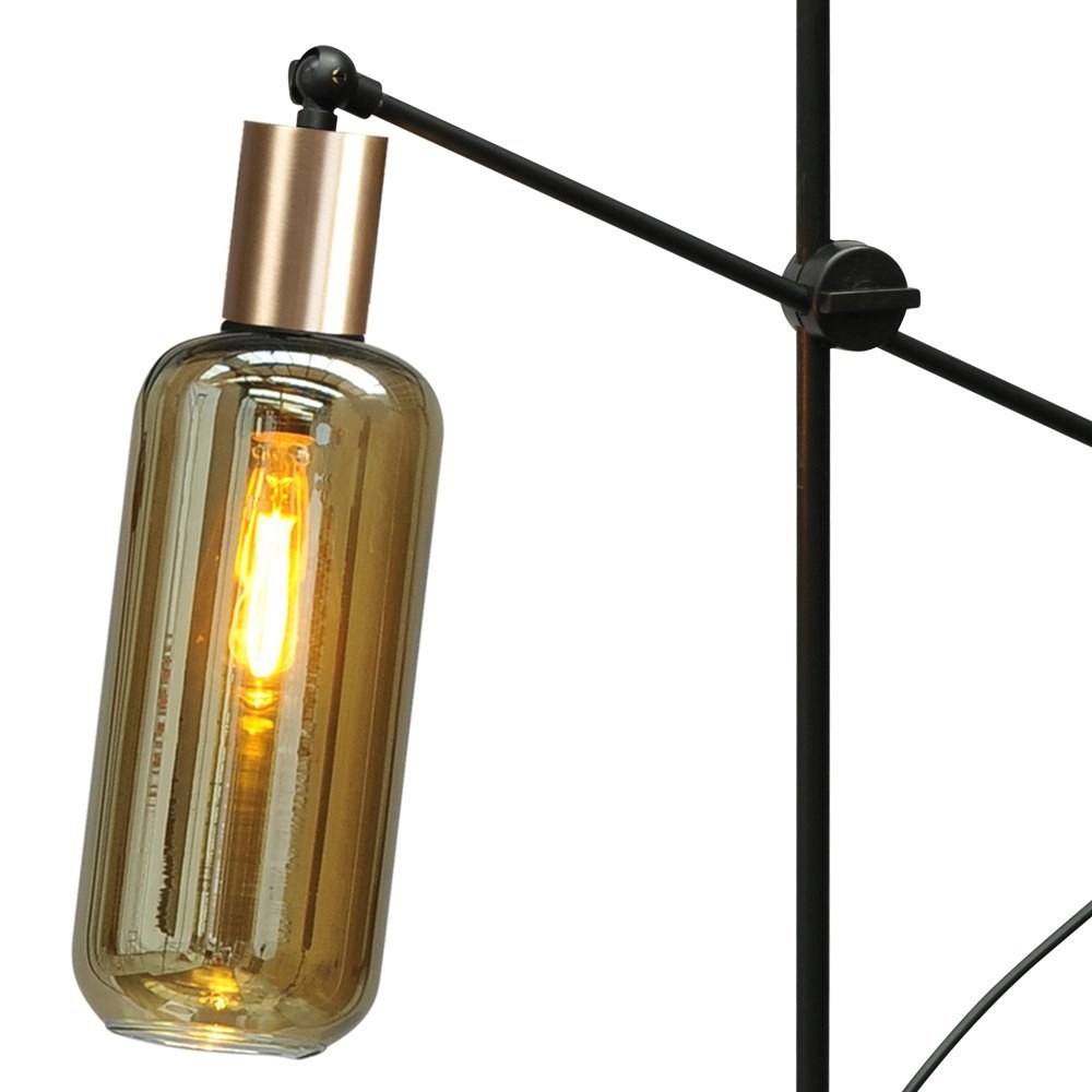 Lampe de table noire avec de l'or Bounty avec verre cylindrique Masterlight 8718121248509