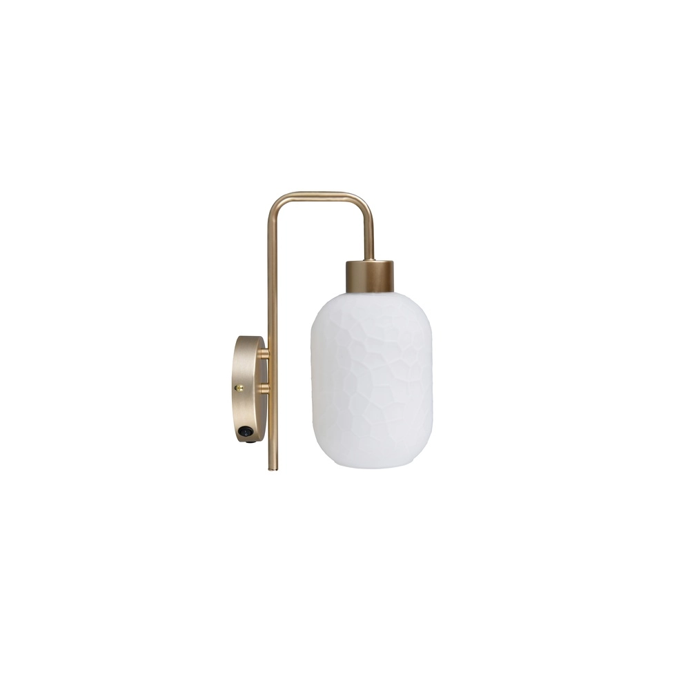Lampe murale Emelie Or avec verre blanc Trio 4017807724349