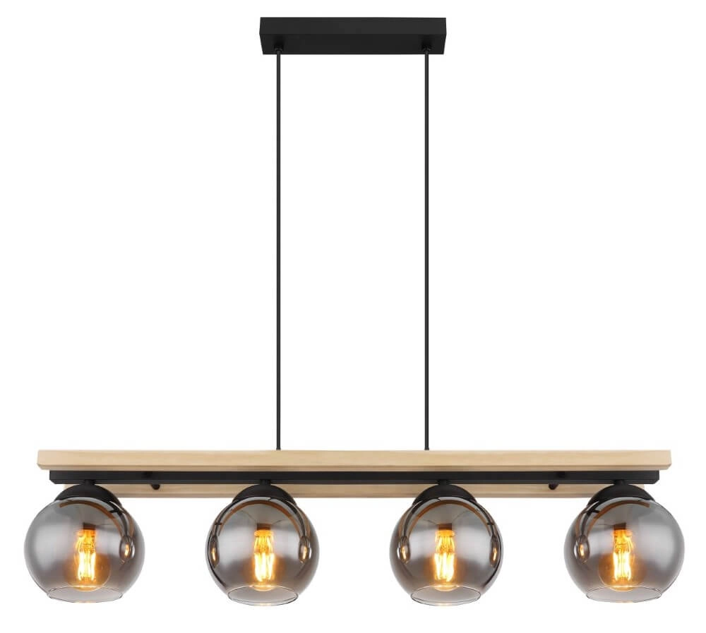 Lampe suspendue design Conni bois 4 lumières Globo 9007371444236