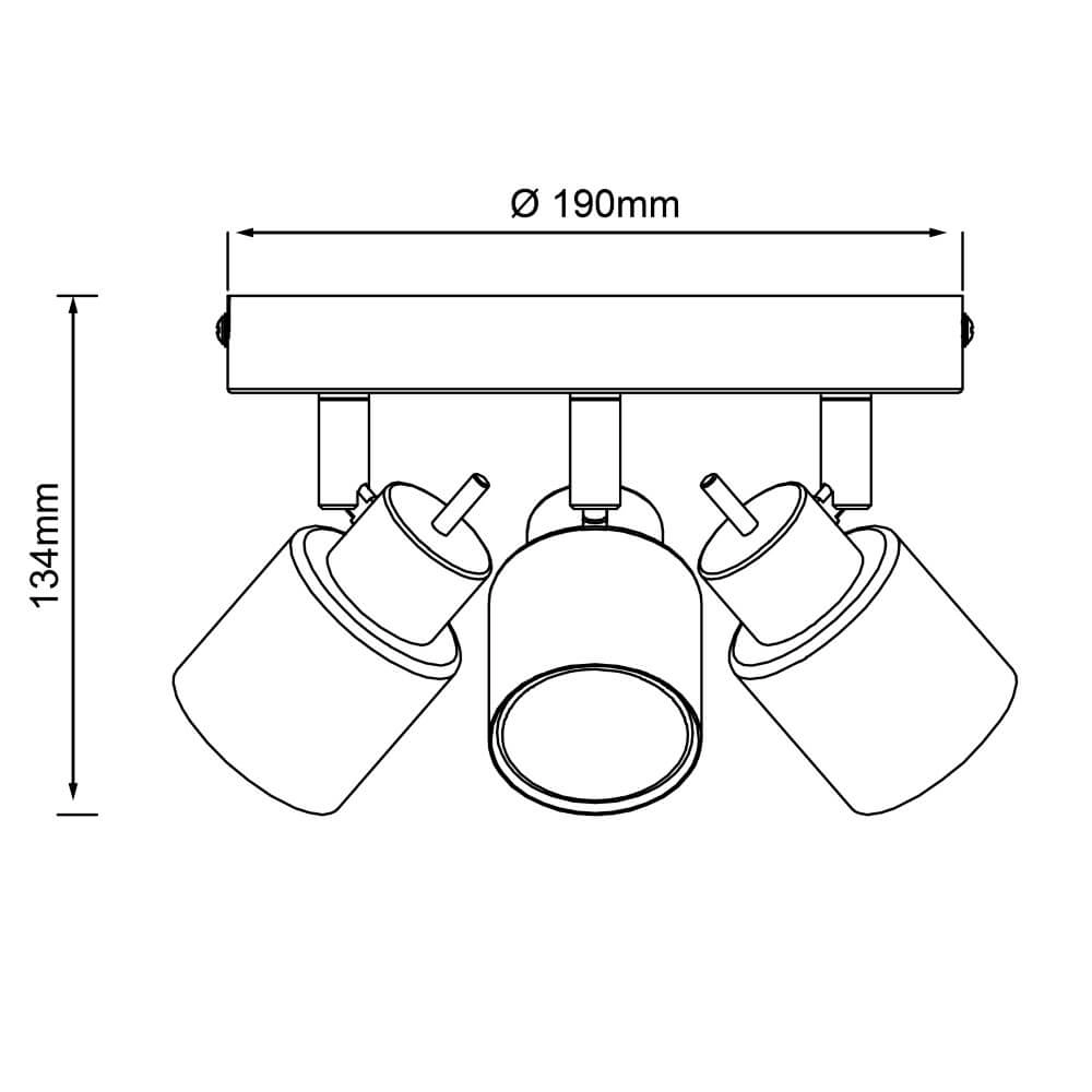 Spot de plafond noir Andres 3 lumières Brilliant 4004353409356