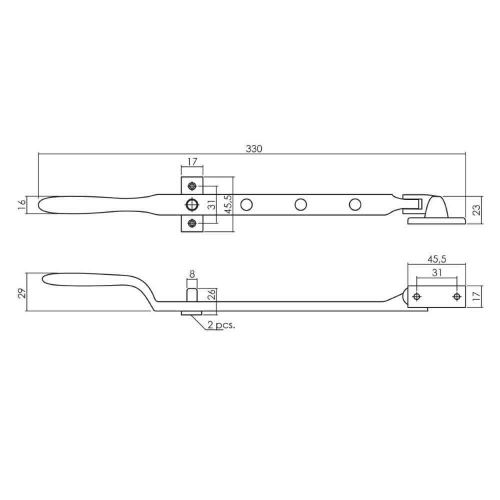 Support de fenêtre Ramo avec goupille de réglage noir Intersteel 8714186508695