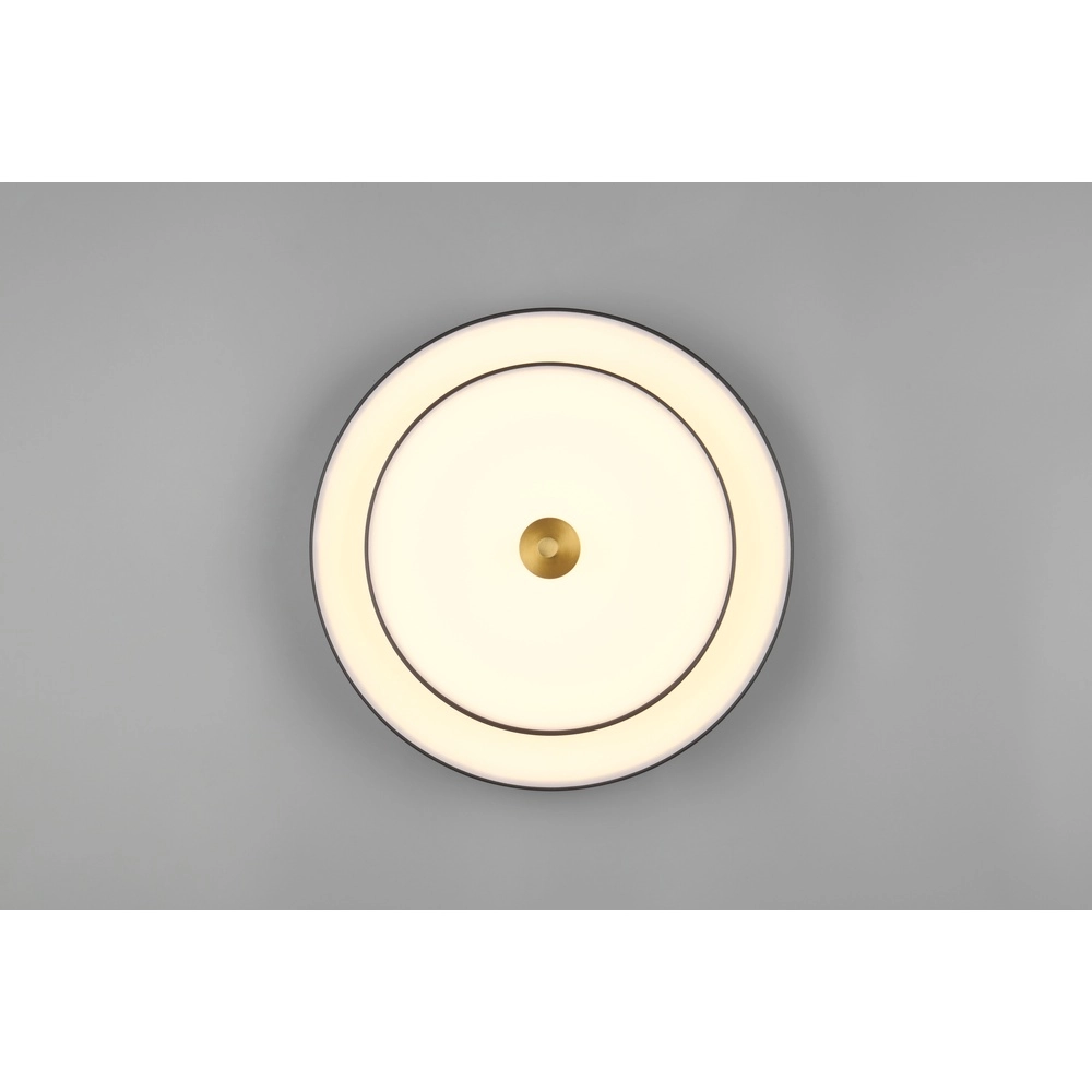 Plafonnier moderne Keaton noir avec or Ø 40cm Trio 4017807653687