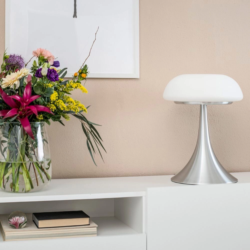 Lampe de table Ancilla 30cm gris métallisé Steinhauer 8712746043716