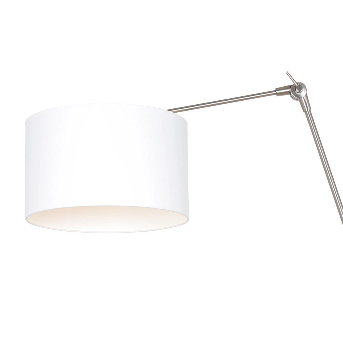 Lampe de lecture murale Prestige Chic Acier inoxydable avec abat-jour blanc uni de 30 cm Steinhauer 8712746145762