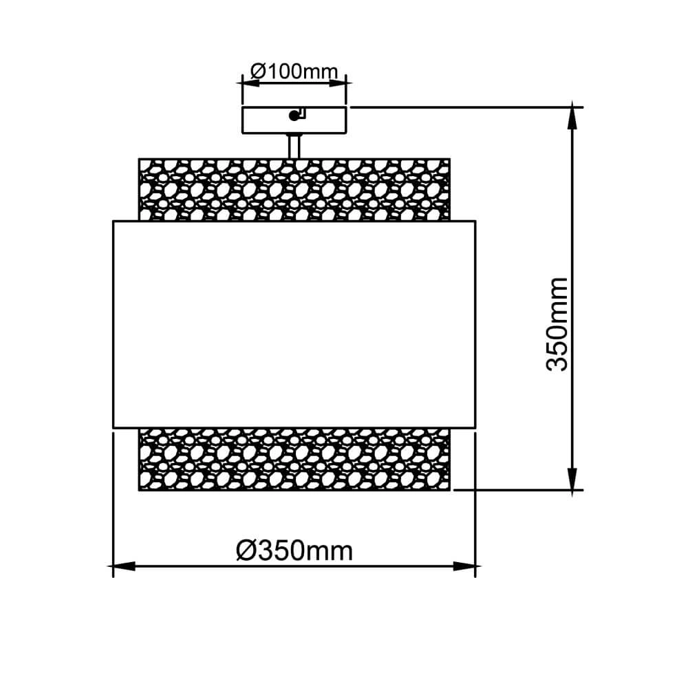 Plafonnier Waterlilly rotin avec tissu blanc Brilliant 4004353411946