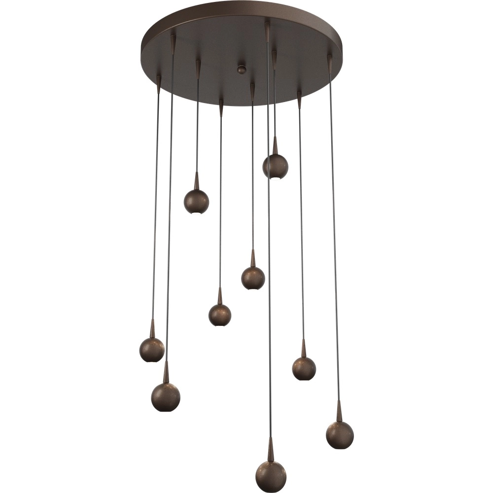 Lampe suspendue à 9 lampes Talana Brun cacao Ø 50cm DTW