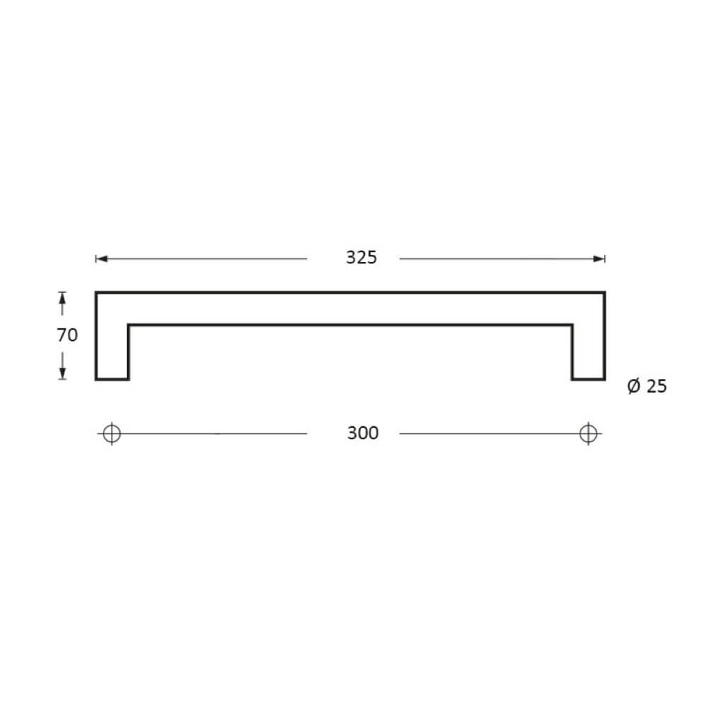 Poignées de porte droites Gripon Acier inoxydable 32,5 cm Intersteel 8714186334720