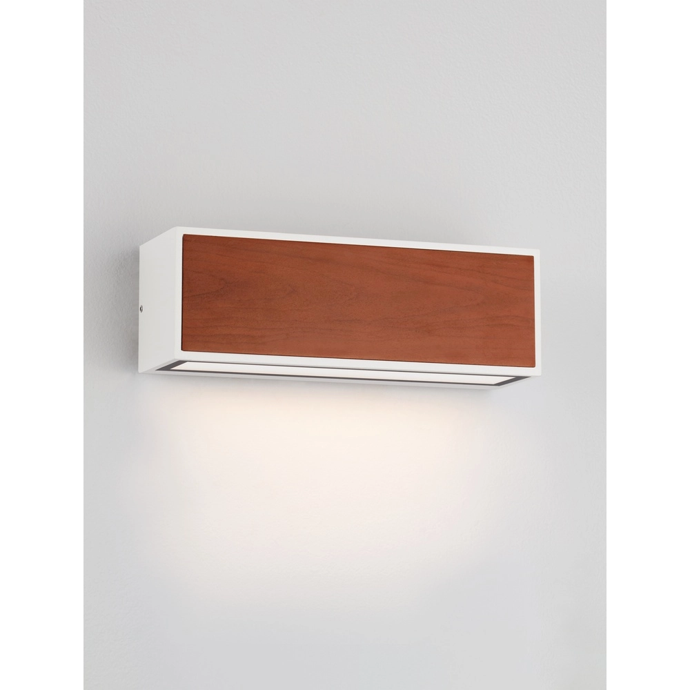 Applique solaire Brown blanc avec du bois
