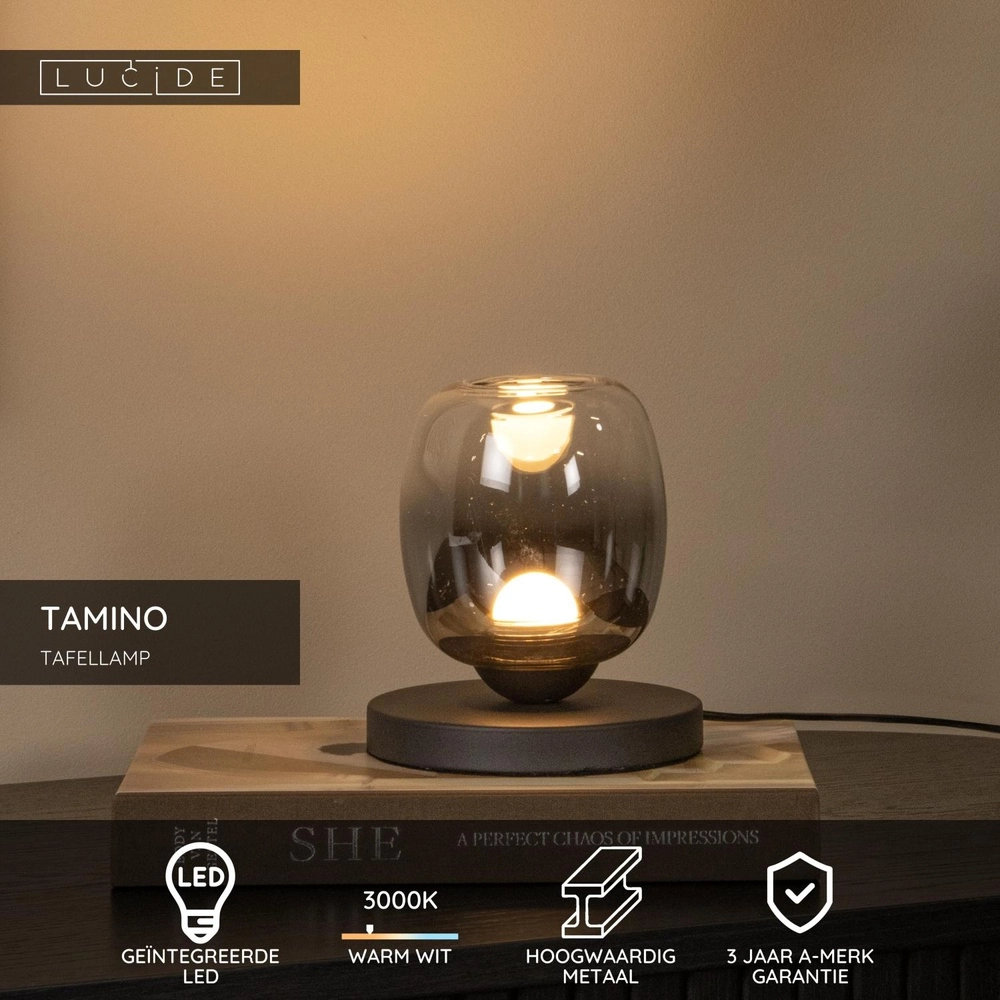 Lampe de table Tamino Noir Lucide 5411212741264