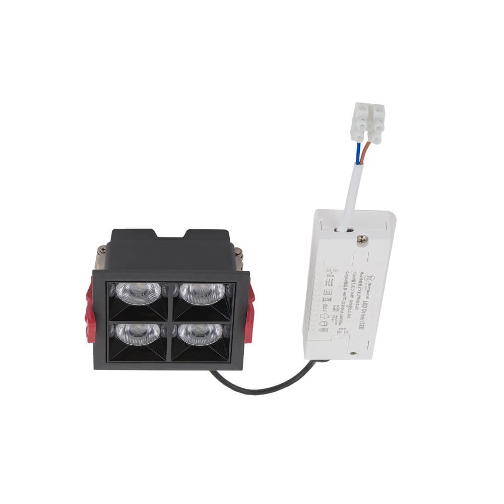 Spot encastrable noir Midi Led 2x2 LED - 3000K Lyora 5903139100618