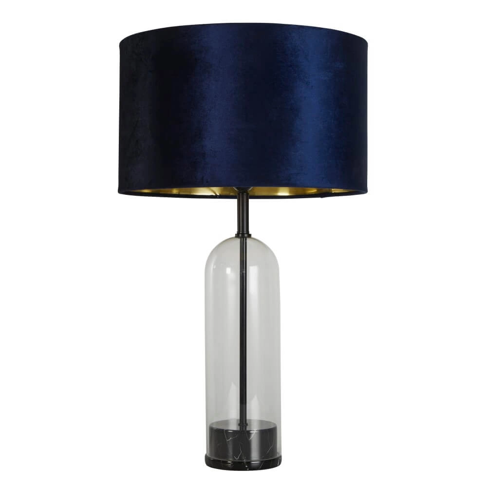Lampe de table unique Oxford avec capuche bleu foncé