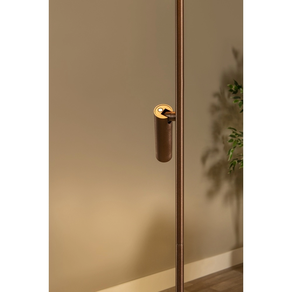Lampe de pied élégante avec lampe de lecture Applause Cuivre brossé - LED Premium by Lucide 5411212221872