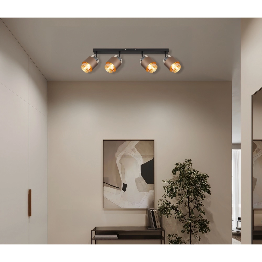 Lampe de plafond à design Milley Noir à 4 lumières Globo 9007371589340