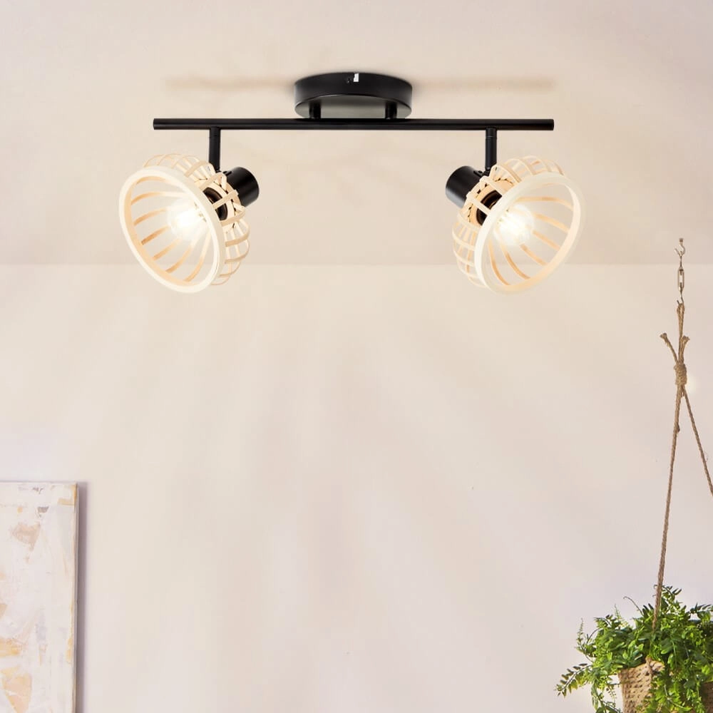 Plafonnier en bois Norah 2 lumières Brilliant 4004353409523