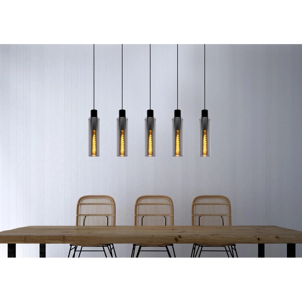 Lampe suspendue à 5 lumières Orlando Verre fumé Lucide 5411212740748