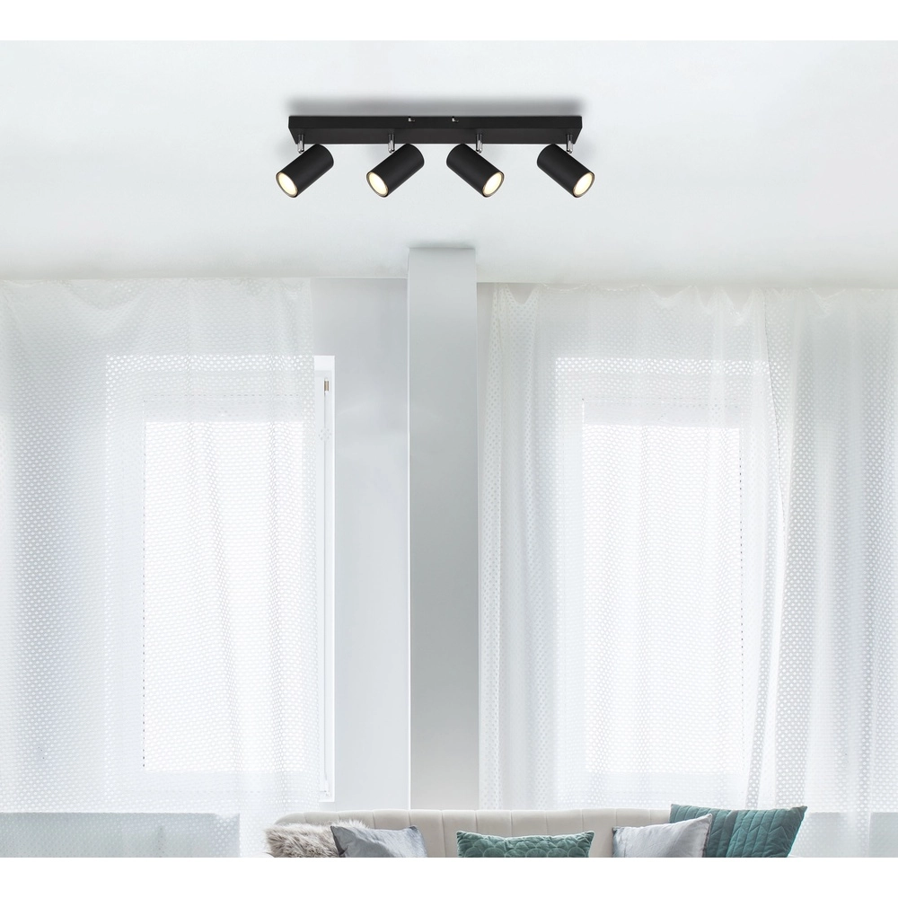 Lampe de plafond à 4 lumières Robby Noir Globo 9007371436538