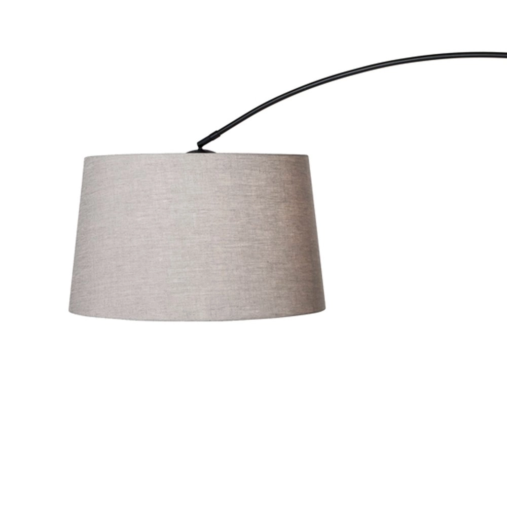 Lampe à arc Stresa noir avec abat-jour en lin Steinhauer 8712746106633
