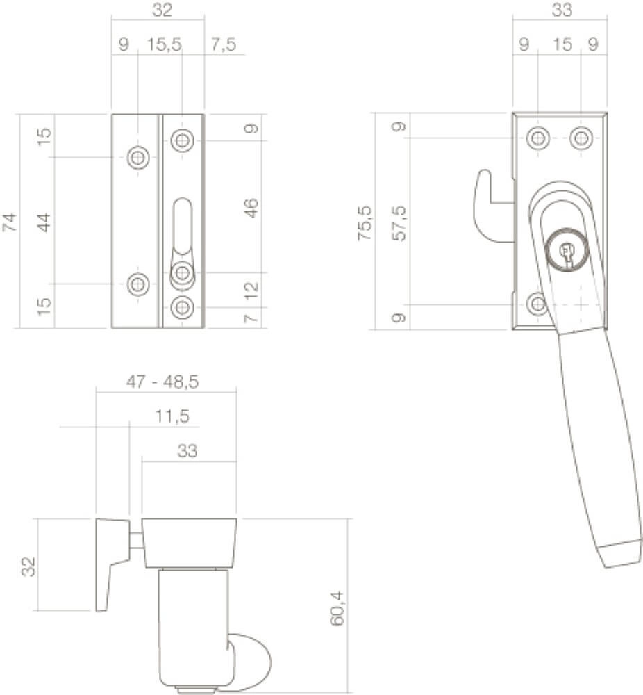 Fermeture de fenêtre Ton 400 Chrome gauche verrouillable Intersteel 8714186130896
