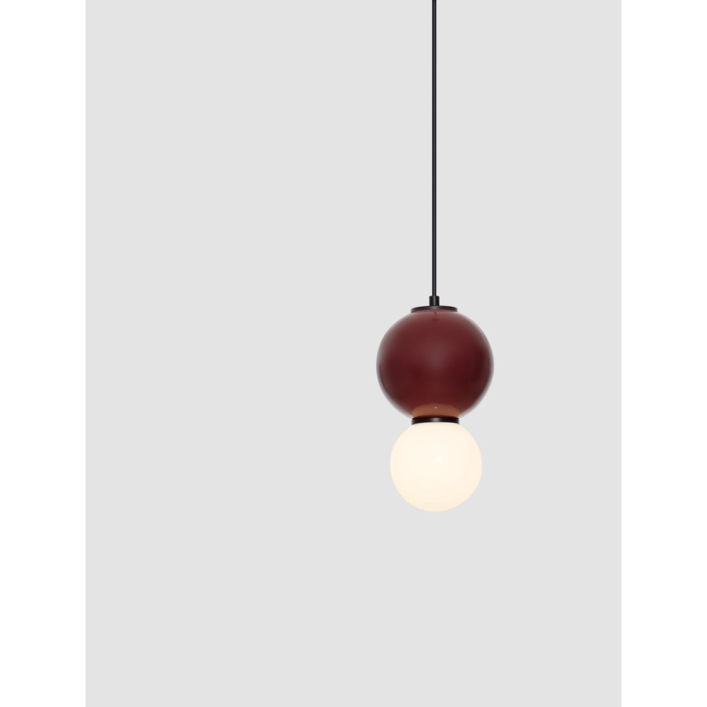 Suspension Noesis Ø 15cm bordeaux rouge avec blanc Lyora 5212017483706