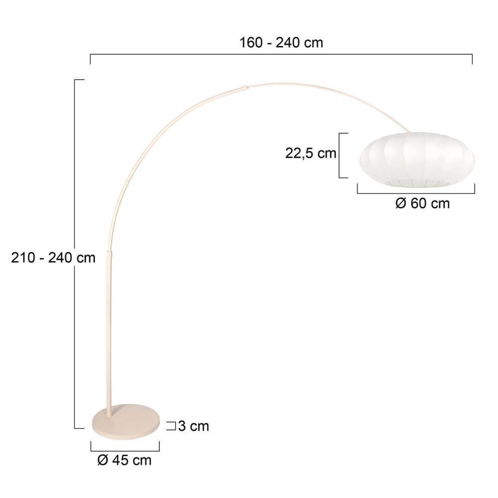 Lampe à arc Sparkled Light crème avec abat-jour blanc Ø 60cm Steinhauer 8712746179996