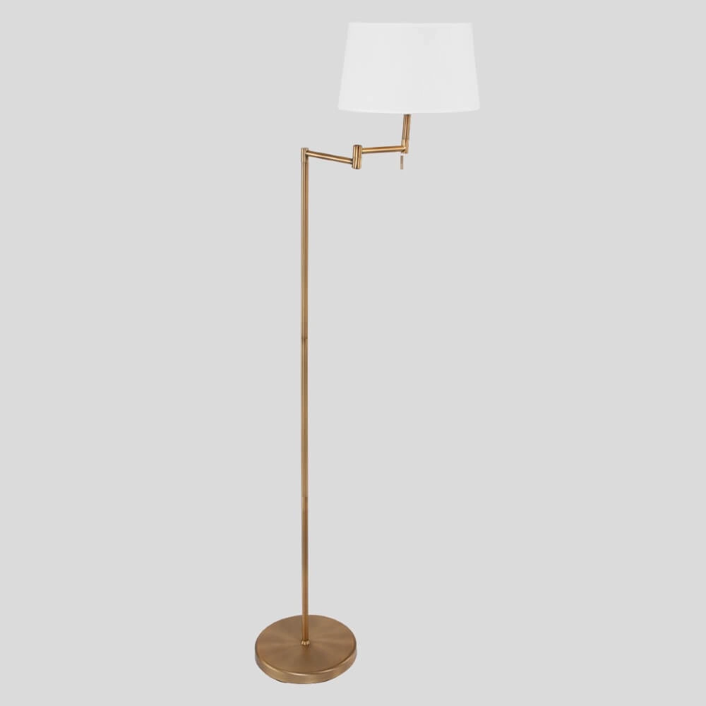 Lampadaire Mexlite 154 cm marron bronze avec abat-jour blanc Steinhauer 8712746048087