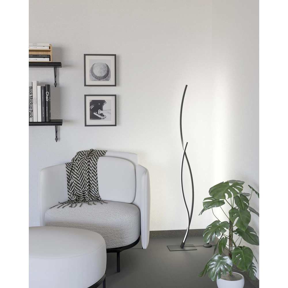 Lampe sur pied LED Chic Grisolia 129cm - noir Eglo 9008606316212