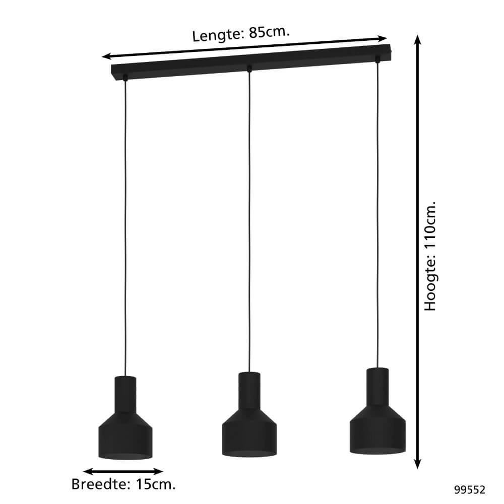 Lampe suspendue 3 lumières Casibare noir Eglo 9002759995522