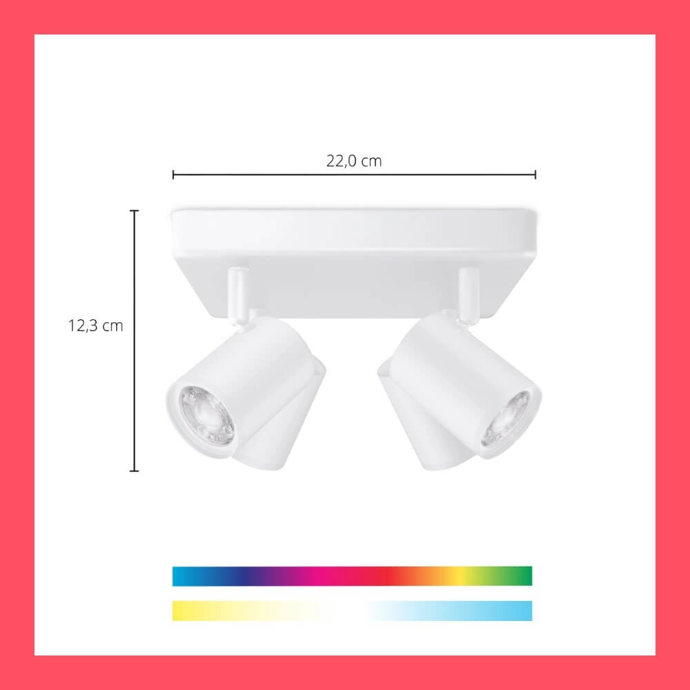 Spot en saillie 4 lumières Imageo intelligent - blanc WiZ 8719514554559