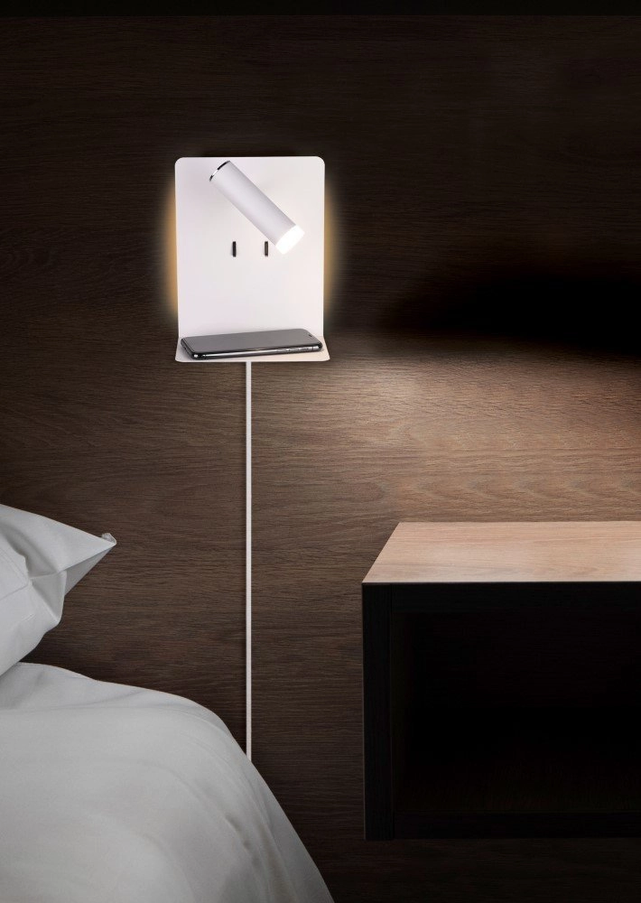 Applique murale Element avec étagère blanc mat Trio 4017807399875