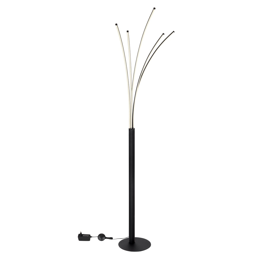Lampadaire moderne Bizzy Couleur de lumière noire réglable Globo 9007371440276